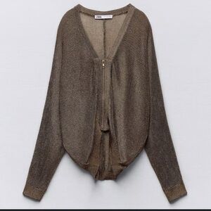Zara Taupe Women's Cardigan